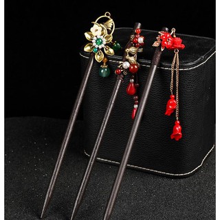 (UPSALE) Trâm gỗ cài tóc cổ trang KHỔNG TƯỚC