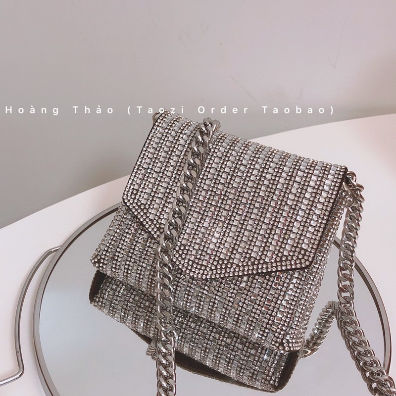 Túi mini đeo chéo đính đá sang chảnh xịn lấp lánh siêu đẹp lung linh ♥️