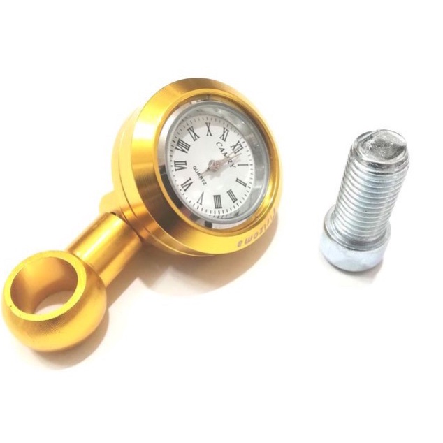 Đồng Hồ Nhỏ gắn Chân Kính xe Máy, chạy bằng Pin, Nhiều Màu lựa chọn - Kèm Ốc lắp chân Gương Như Hình 100%