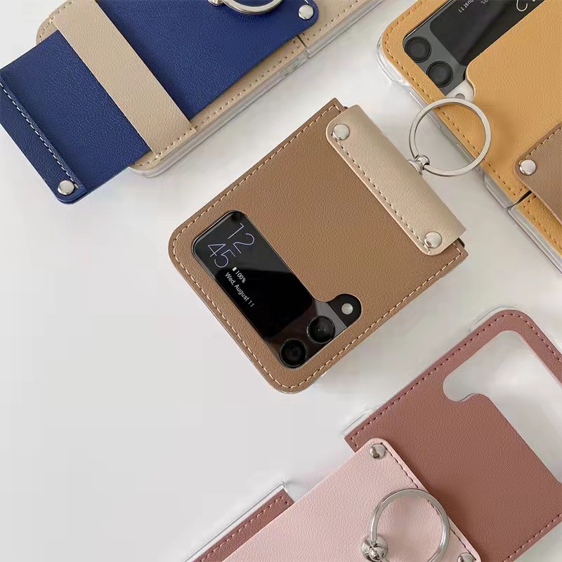 Ốp Điện Thoại Nắp Gập Có Vòng Nhẫn Cho Samsung Galaxy Z Flip 4 Z Flip 3