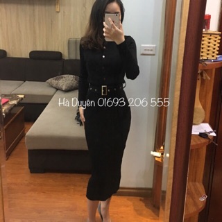 Váy len body