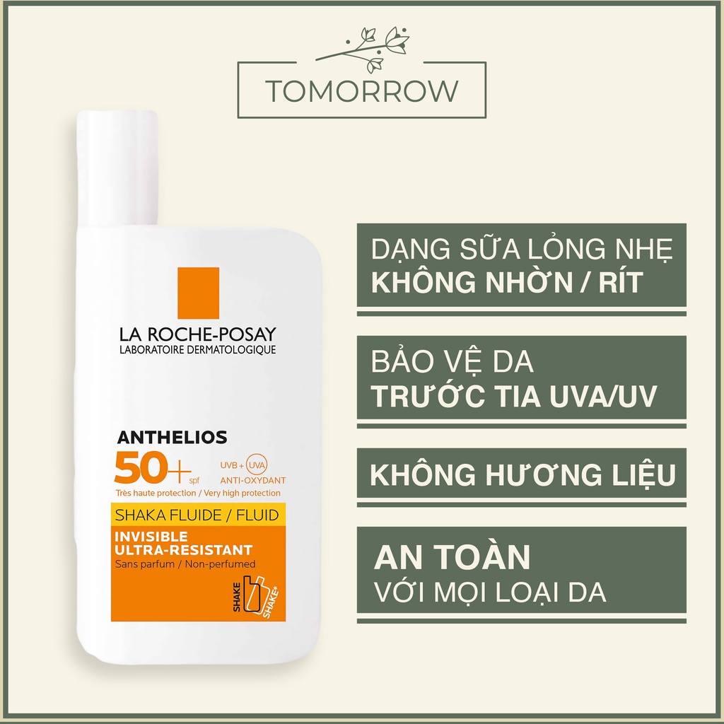 Kem Chống Nắng LA ROCHE POSAY Anthelios Shaka Fluid SPF 50+, PA++++  Dạng Sữa Cho Da Nhạy Cảm 50ml