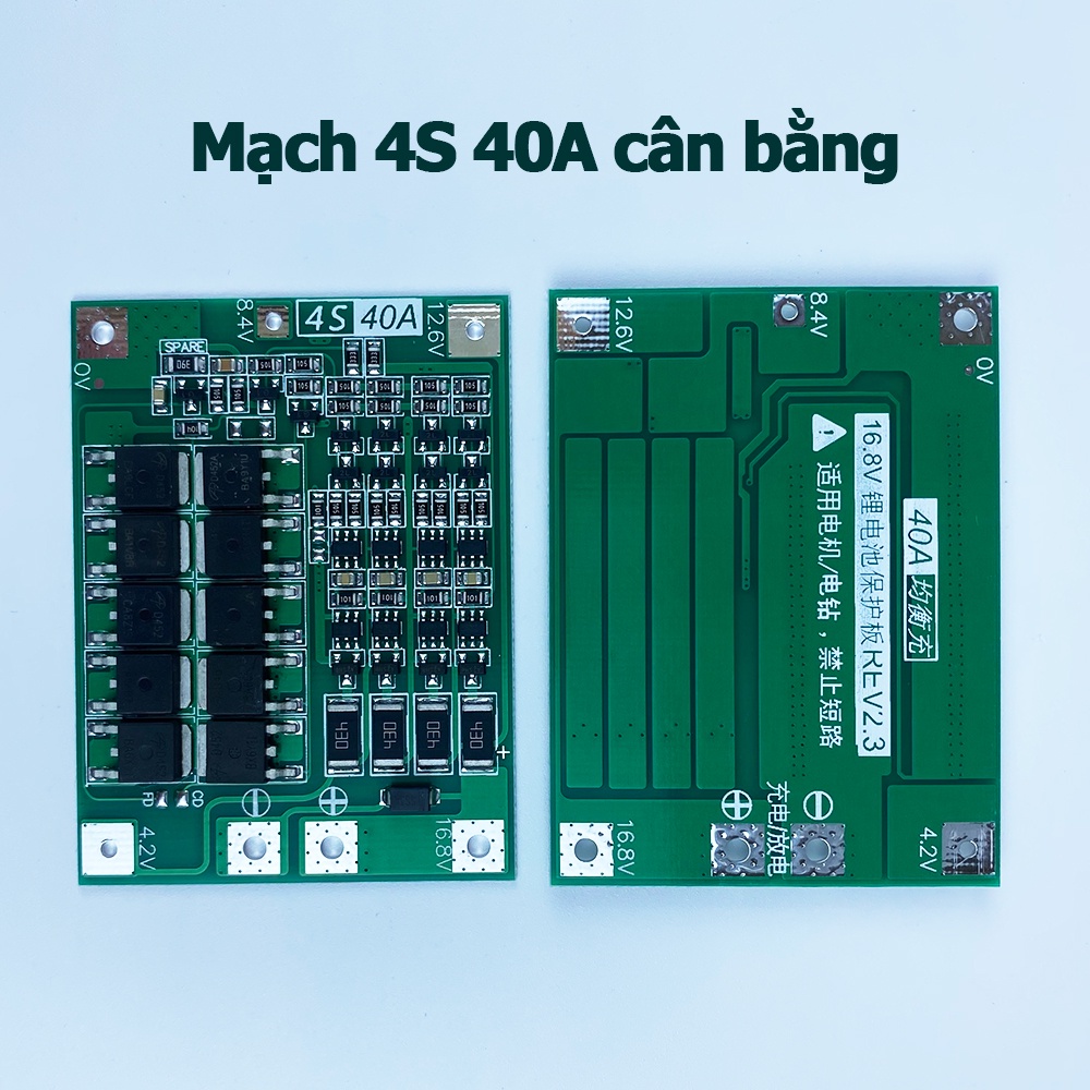 Bảng mạch cân bằng bảo vệ pin Li-ion 3S 4S 40A 60A BMS 18650 11.1V 12.6V 14.8V 16.8V