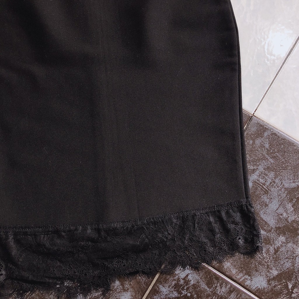 Chân váy công sở dài bigsize CR63V10 phối chân ren màu đen dài 63cm [size từ 48-85kg | BigBuy360 - bigbuy360.vn