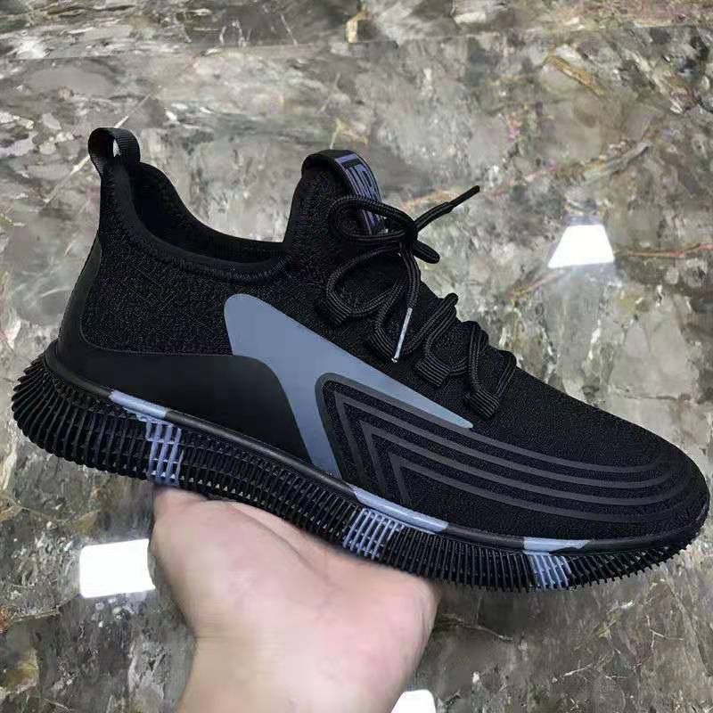 Giày thể thao sneaker nam HUTA GS021 màu đen đỏ, vải mềm thoáng khí, đế chống trượt