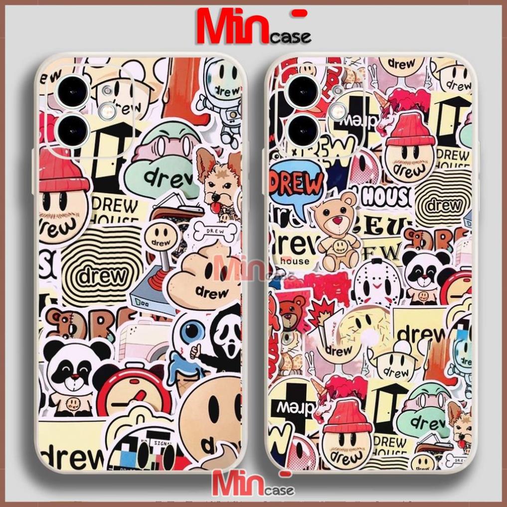 Ốp lưng iPhone Drew cạnh viền vuông silicon mềm dẻo cho iphone 6/6s/7/8/X/XS/XR/11/12/13 Pro Plus Max cute dễ thương đẹp