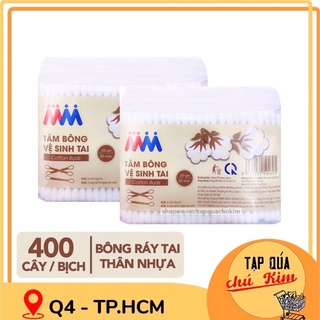 Tăm bông ráy tai thân nhựa MM bịch 400 CÂY