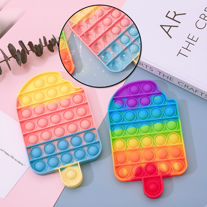 Pop It fidget toys - Đồ chơi nhấn bong bóng vui nhộn màu cầu vồng nhiều kiểu tùy chọn giảm căng thẳng