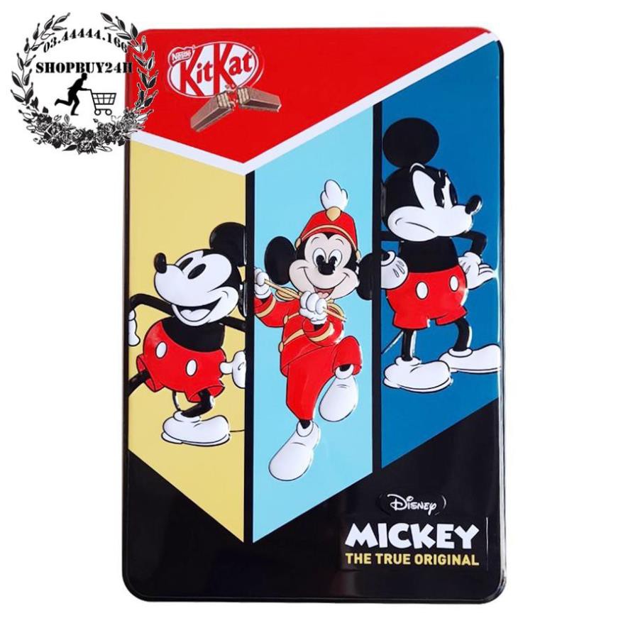 [HCM] -  Hộp 12 thanh Socola Kitkat - Hộp thiếc hình chuột Mickey - Q2 HCM