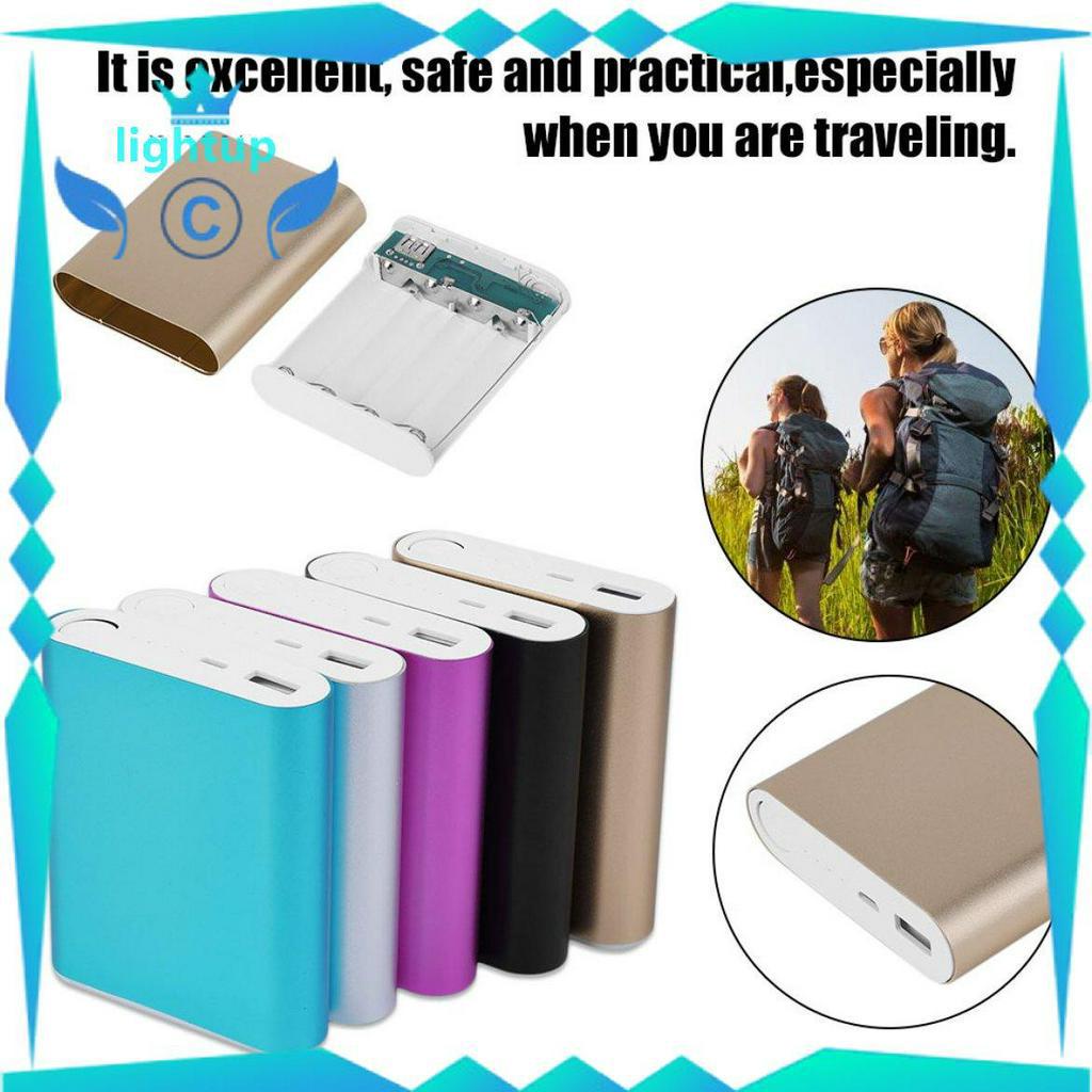 Vỏ pin sạc dự phòng 10400mAh USB cổng USB có đèn thích hợp cho 4 pin 18650