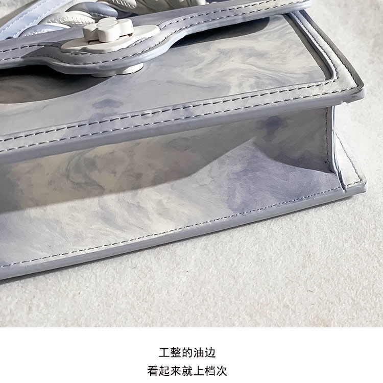 Túi Đeo Chéo Hình Vuông Nhỏ Màu Xanh Dương Thời Trang Mùa Xuân 2022 Dễ Phối Đồ Cao Cấp Cho Nữ