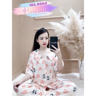 PIJAMA TAY CỘC QUẦN DÀI (Ảnh thật/Sẵn/Video)