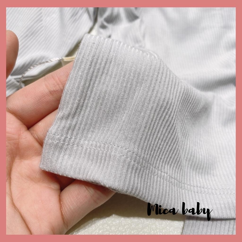 Bộ quần áo dài tay chất thun tăm co dãn cho bé trai bé gái  mặc thu đông Mica baby QA38