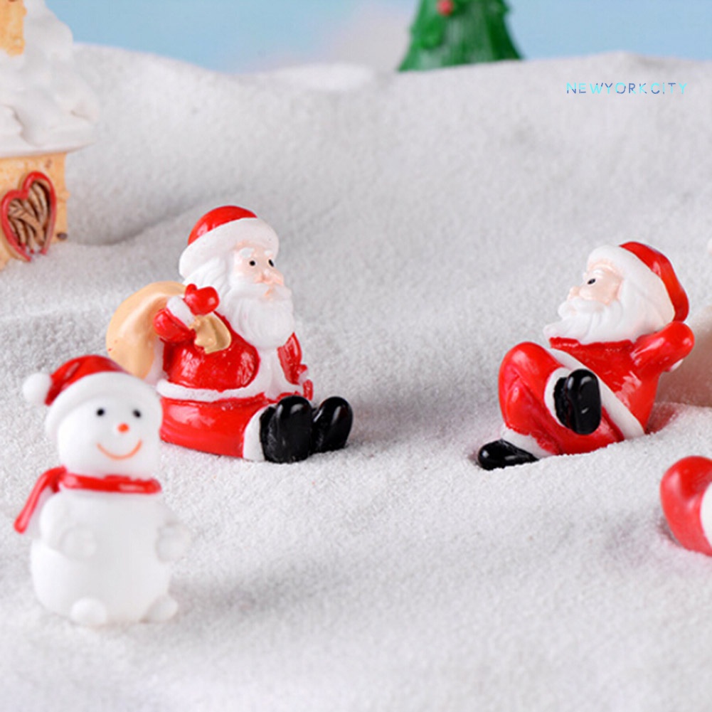 Mô Hình Ông Già Noel / Người Tuyết Mini Bằng Nhựa Resin Trang Trí Cây Thông Giáng Sinh DIY