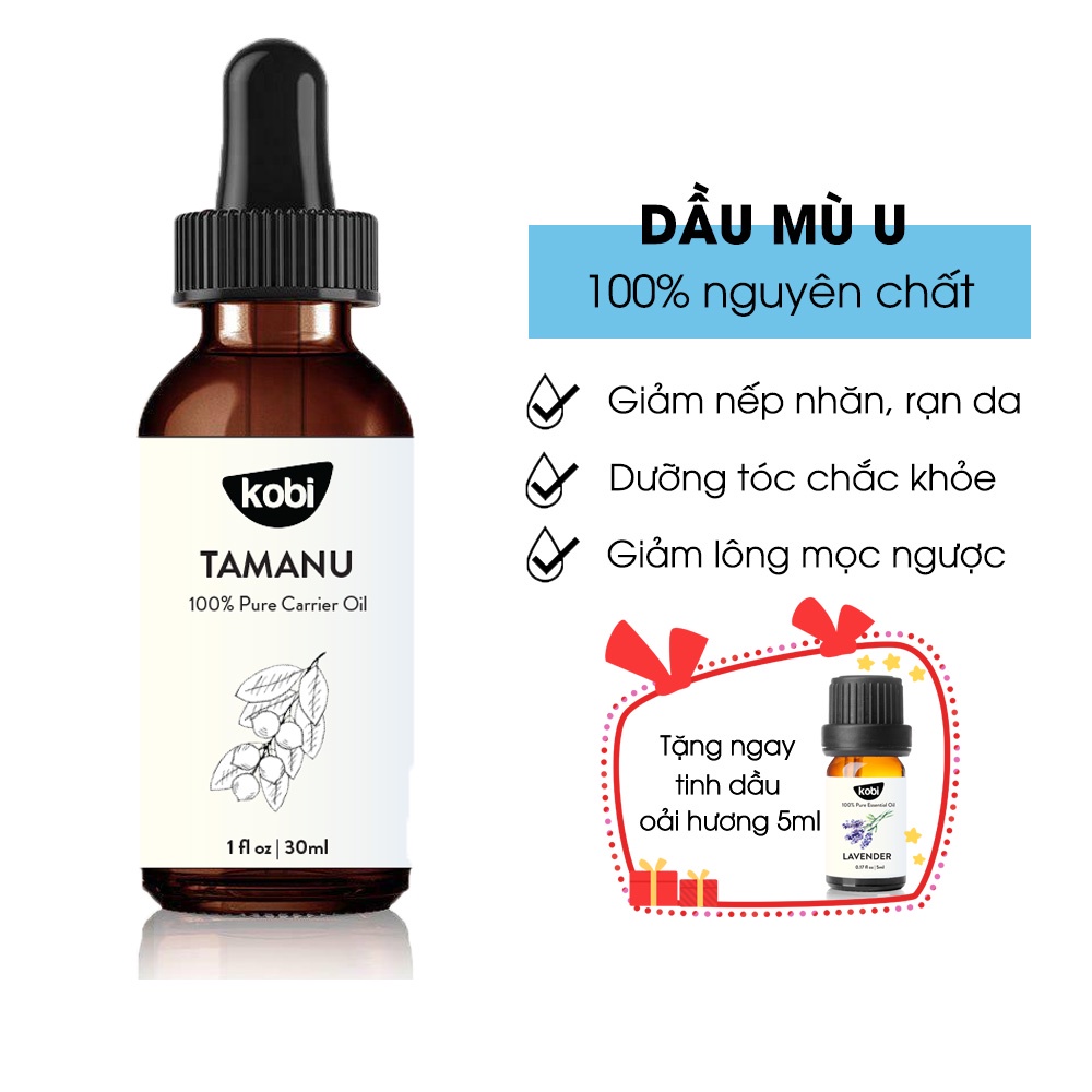 Dầu nền KOBI Carrier oil 30ml 100% nguyên chất, tặng tinh dầu oải hương 5ml