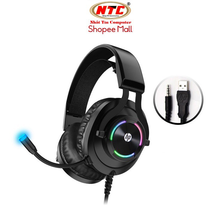 Tai nghe gaming HP H360 led RGB - tích hợp 1 jack cắm 3,5mm cho micro và phone (Đen) | BigBuy360 - bigbuy360.vn