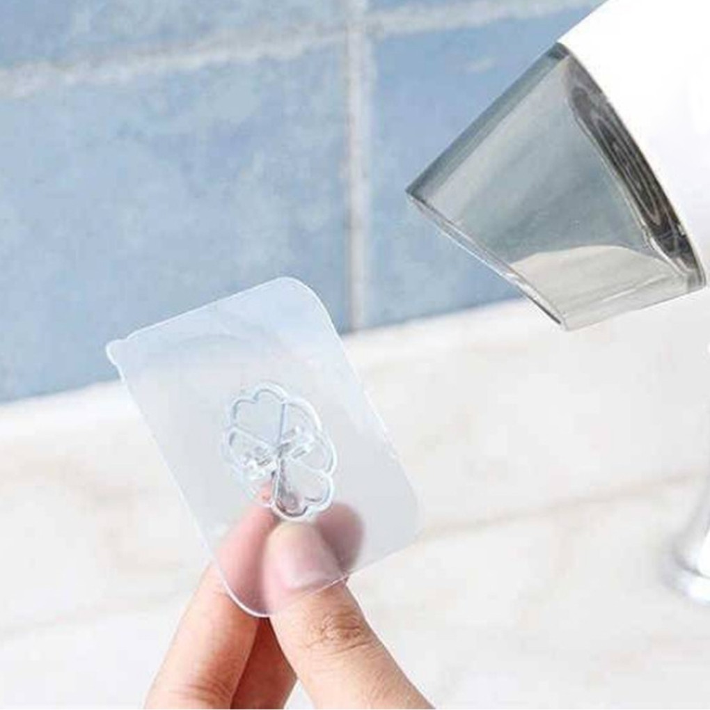 Bộ 10 Móc Dán Tường Trong Suốt Treo Đồ Tiện Dụng