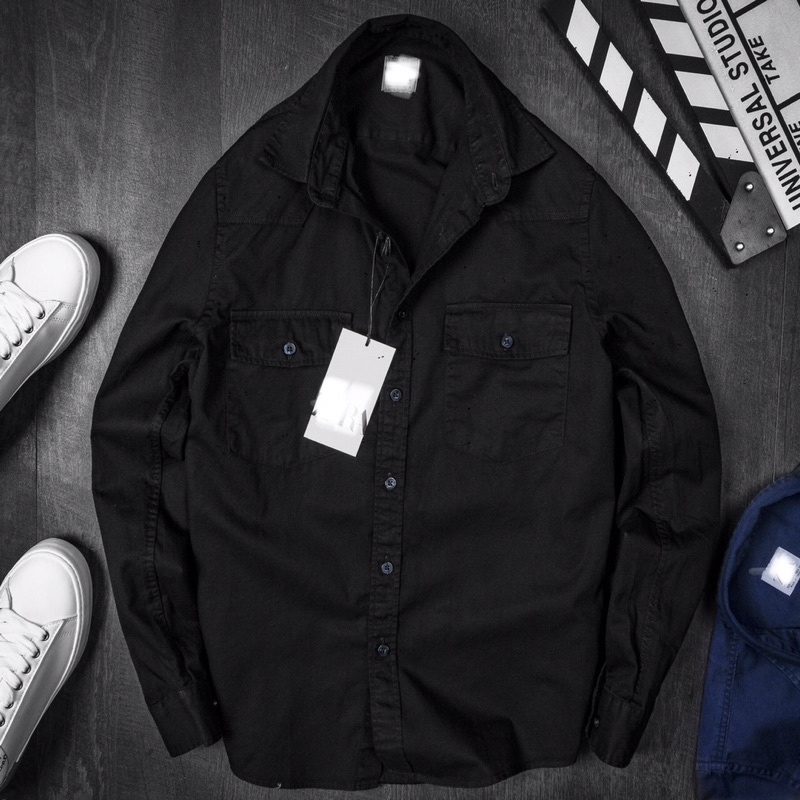 Áo sơ mi nam chất liệu kaki jean dài tay cao cấp, Áo sơ mi nam dài tay