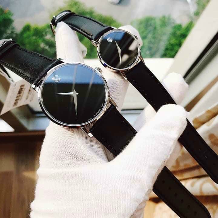 Đồng hồ đôi Movado Museum Couple 0607312 - 0607317 28/40mm hàng siêu cấp, mã vạch check code, tag giá đầy đủ