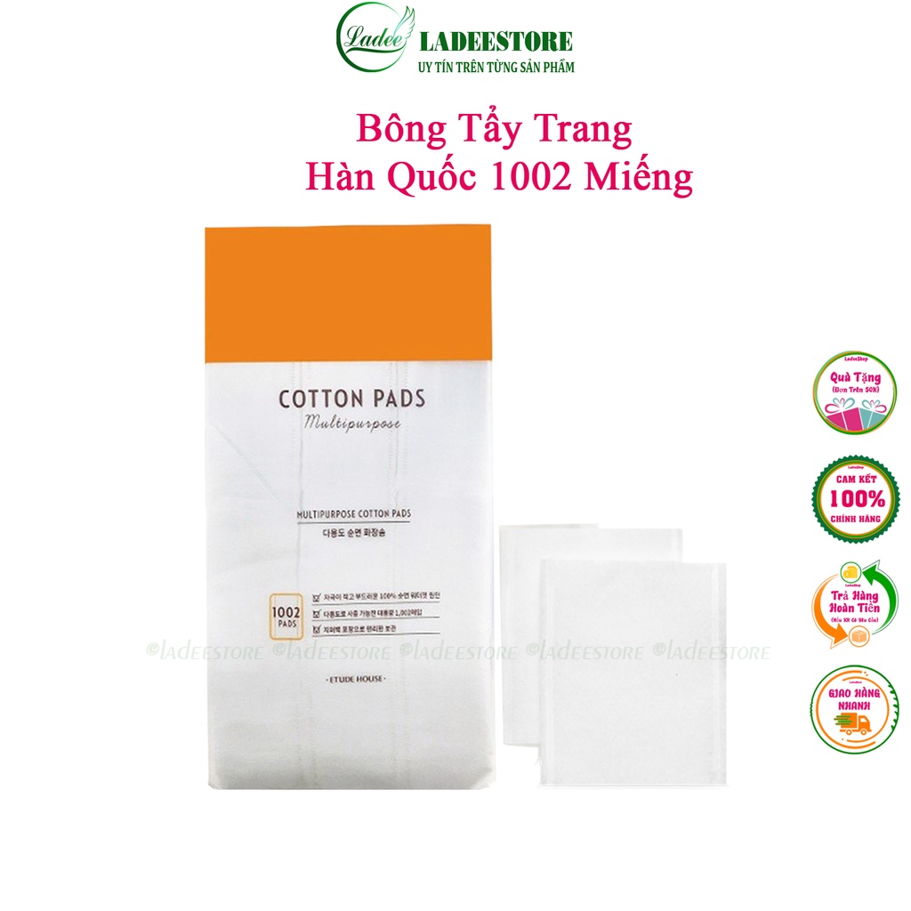 Bông Tẩy Trang 3 Lớp 1002 Miếng, Cotton Pads Hàn Quốc