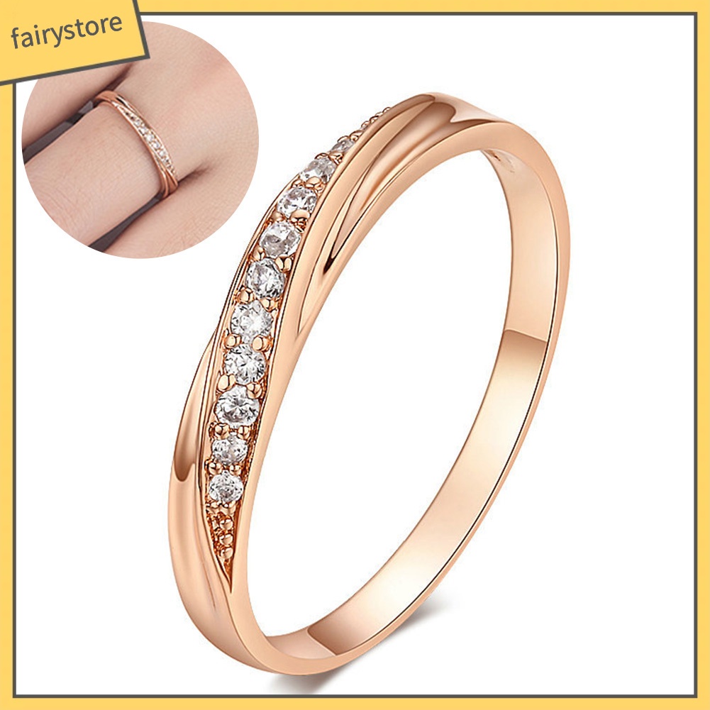 Nhẫn Đính Hôn Đính Đá Nhân Tạo Thời Trang Dành Cho Nữ