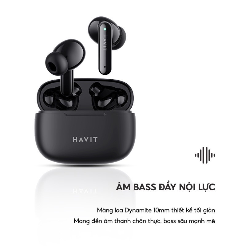 Tai Nghe TWS Havit TW967 Bluetooth 5.1, Thiết Kế Công Thái Học, Driver 10mm, Nghe Nhạc Đến 5H - Chính Hãng BH 12 Tháng