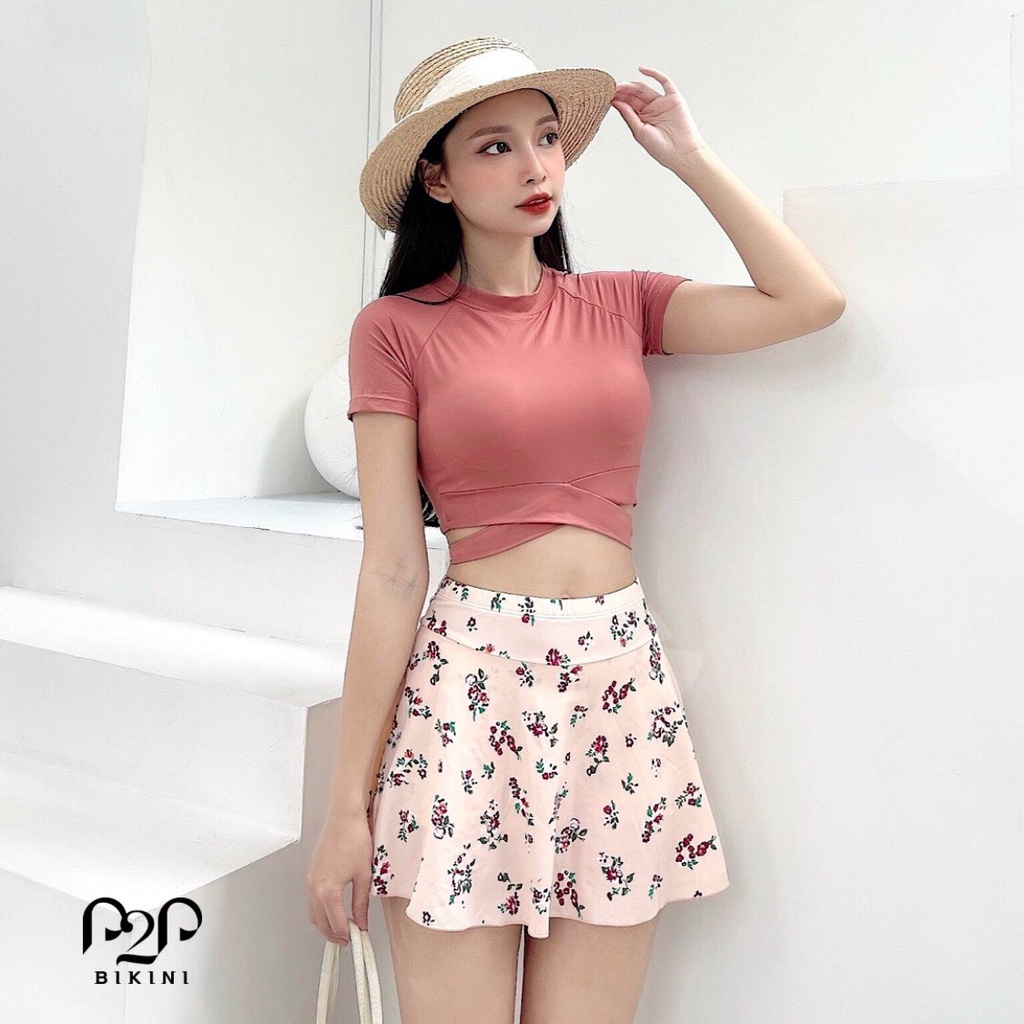 P2P BIKINI - Đồ bơi áo tay ngắn croptop, chân váy xòe liền quần - BTK340HT_VTN | BigBuy360 - bigbuy360.vn