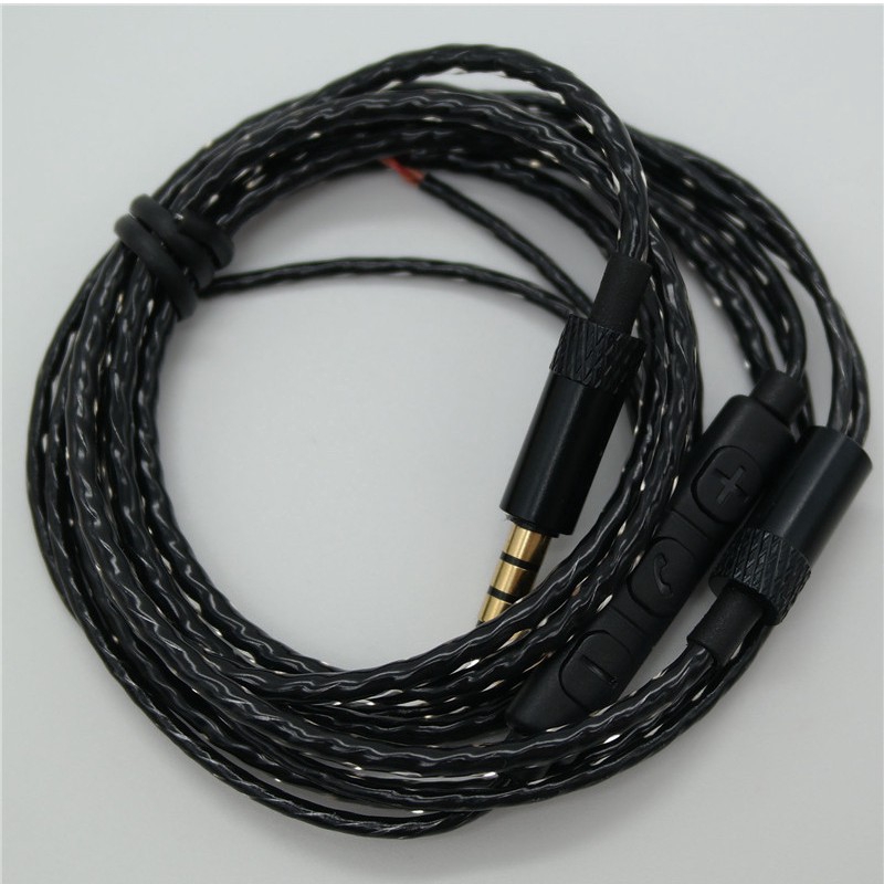 Dây cáp tai nghe sửa chữa nâng cấp thủ công có ba nút ổ cắm 3.5mm
