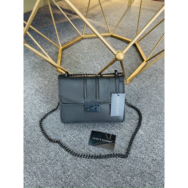 Túi CnK qc đeo chéo full đen lót đỏ❣️FREESHIP❣️