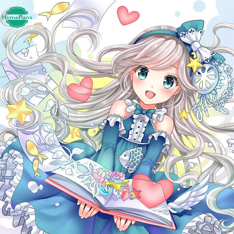 Bộ tranh đính đá hình nhân vật hoạt hình cỡ 30x30cm dùng trang trí