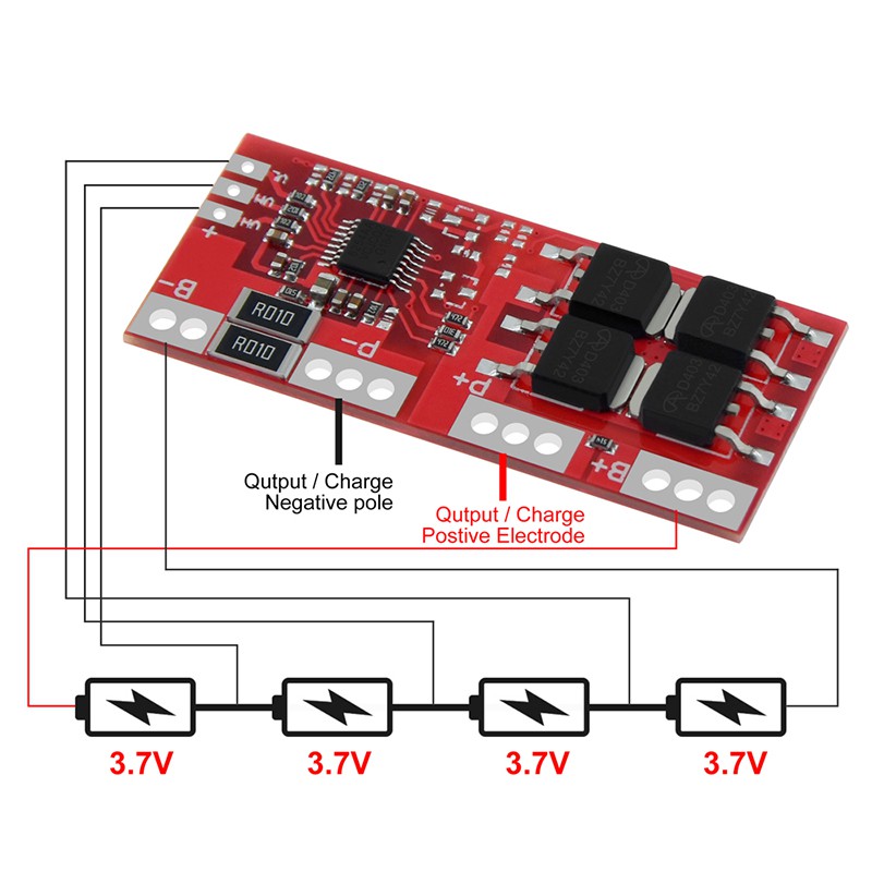 Bảng Mạch Bảo Vệ Sạc Pin lithium 18650 bms 4s 30a 14.4v 14.8v 16.8v