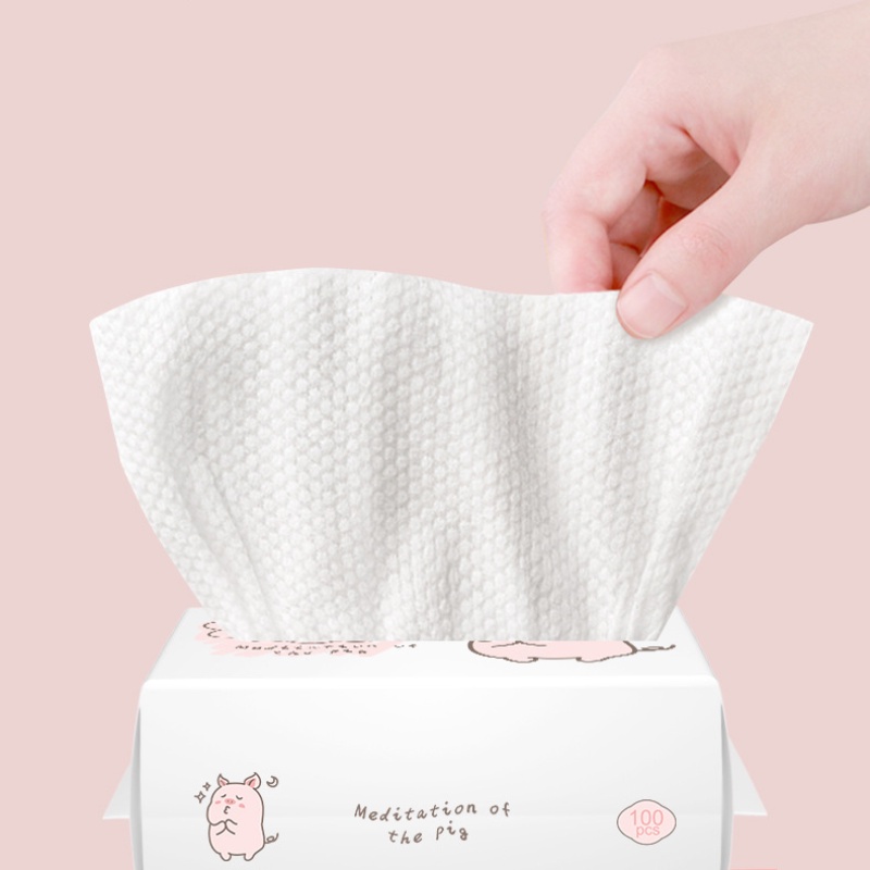 [Hàng mới về] Set 100 khăn cotton mềm dùng một lần tiện lợi