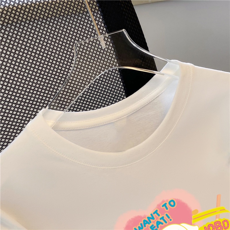 Áo Thun HIIXIIVI 100% cotton Tay Ngắn Cổ Tròn In Hình Hoàng Hôn Thời Trang Mùa Hè Phong Cách Hàn Quốc Dành Cho Nữ 2022