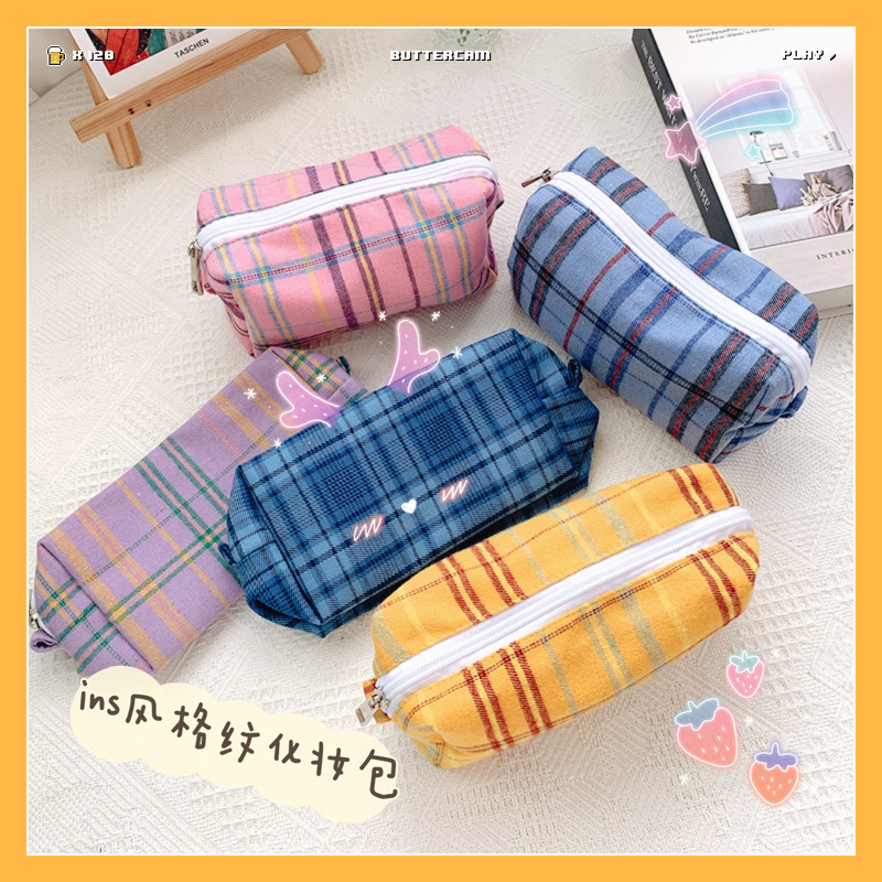 Túi Đựng Bút Chì Trang Điểm Phong Cách Retro Hàn Quốc