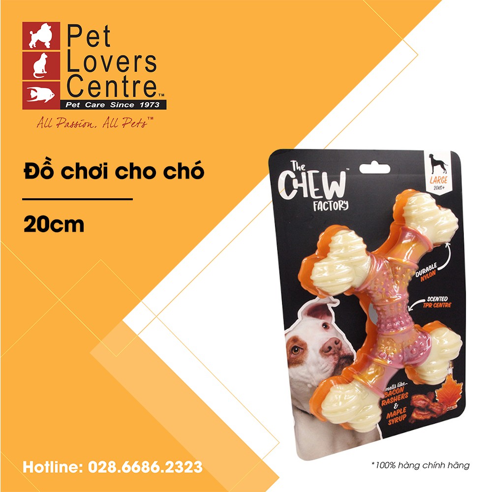 Đồ chơi cho chó lớn [&gt;=20kg] THE CHEW FACTORY  NYLON CHEW BONE - BACON &amp; MAPLE (LARGE) (20cm) (20kg+)