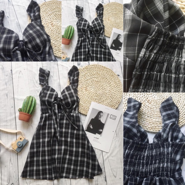 ĐẦM 2 DÂY CARO ĐỘC LẠ - ĐẦM LUCIA DRESS