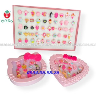 Nhẫn nhựa cho bé gái nhẫn em bé đồ chơi trẻ con làm quà tặng quà sinh nhật cho bé gái-Hộp nhẫn trang sức