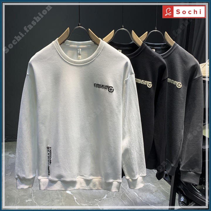 Áo thu đông dài tay, áo sweater Hàn Quốc phong cách cá tính in EVIS mã SW800