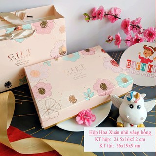 Hộp quà tặng, bánh kẹo, thiệp - Mẫu Tết cao cấp, không chia ngăn (23.5x16x5.2cm)
