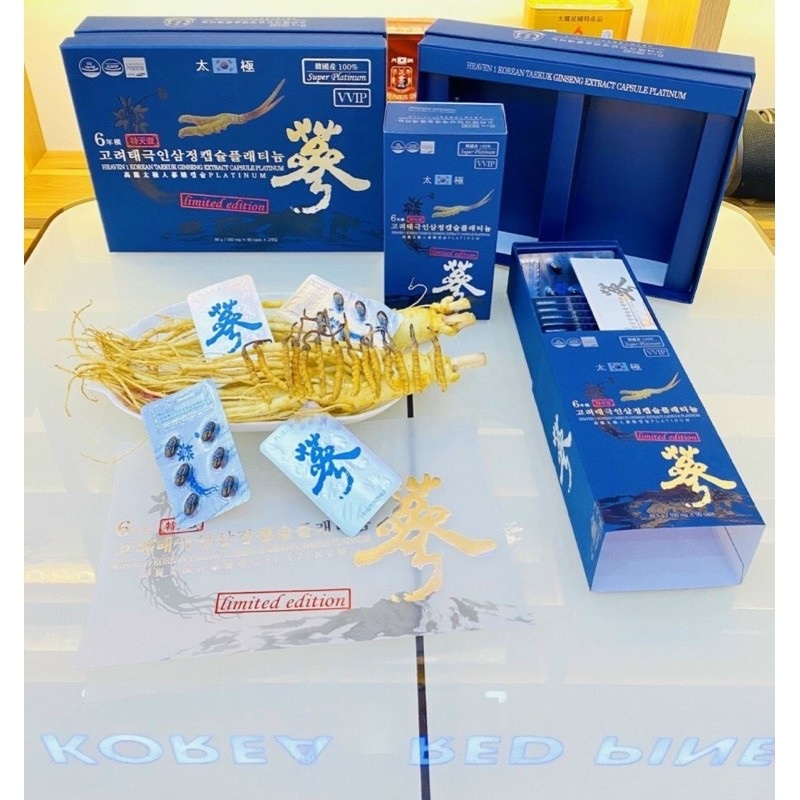 Thiên Sâm Đông Trùng Hạ Thảo Heaven 1 Korean Taekuk Ginseng Extract Capsule Hàn Quốc, Hộp 180 Viên
