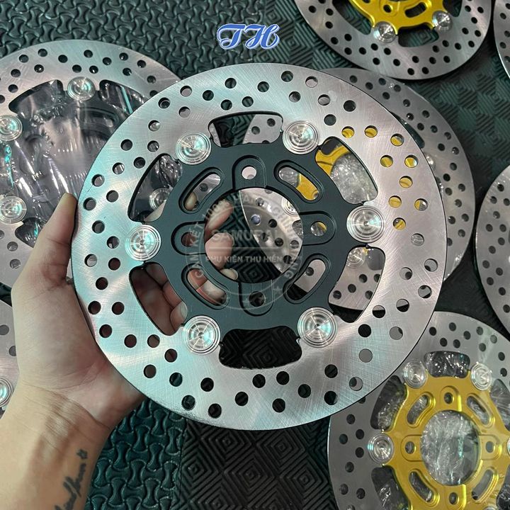 Đĩa thắng trước khoem inox 304 Salaya thái lan lòng nhôm CNC Anode Màu 220mm Gắn Trước Sirius Wave 110 Ex135 Future AB
