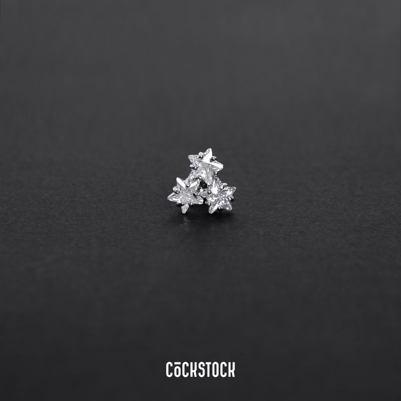 Khuyên tai đá TRIPLE BLINK STAR EARRING (giá 1 chiếc)