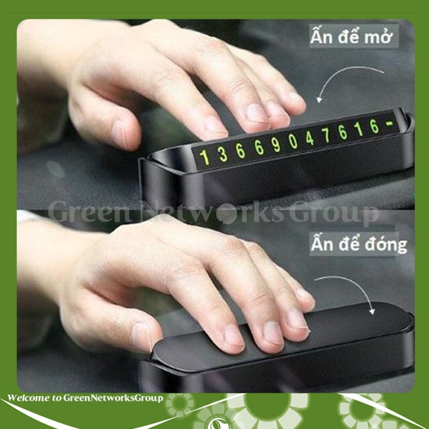 Bảng ghi số điện thoại, thẻ đỗ xe hiển thị số điện thoại gắn Taplo xe hơi, xe ô tô Greennetworks ( 1 cái )