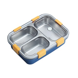 Khay đựng cơm inox 3 ngăn có nắp giữ nhiệt,Hộp cơm văn phòng inox 3 ngăn giữ nhiệt MS 7059