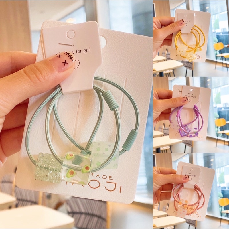 ✨Set 3 chun cột tóc hình viên kẹo ngot ngào