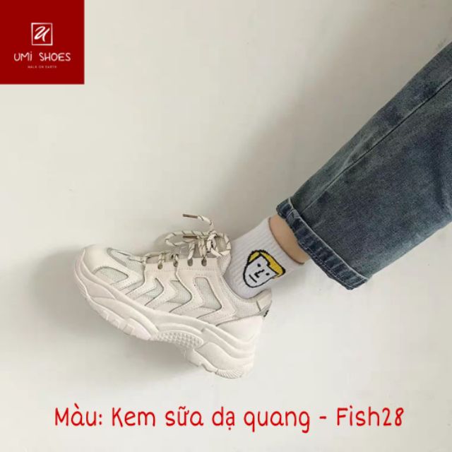 [FREE SHIP TOÀN QUỐC] Giày thể thao nữ Ulzzang phản quang mã FISH D26 hot hit  cá tính 2 màu trendy