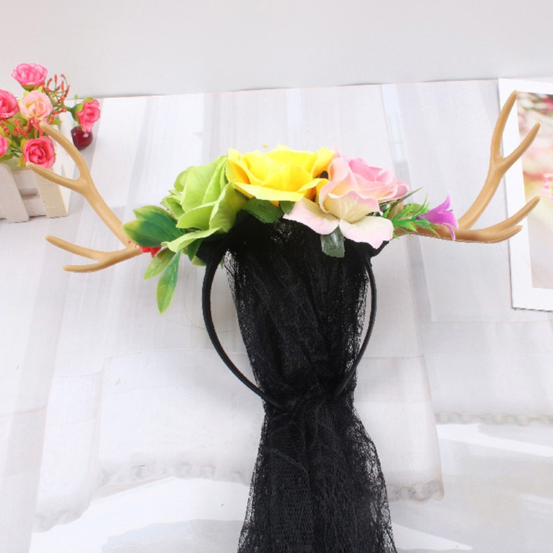 Băng Đô Cài Tóc Phối Ren Hoa Hồng Thời Trang Cho Nữ