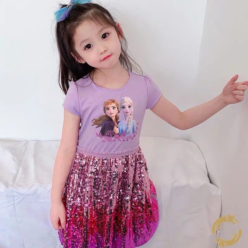 Đầm Công Chúa Elsa Hàng Quảng Châu Cao Cấp Loại 1 Cho Bé Gái