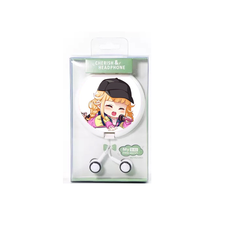 Tai nghe hộp tròn in hình KHỔNG MINH THÍCH ĐI QUẨY chibi anime xinh xắn tiện lợi