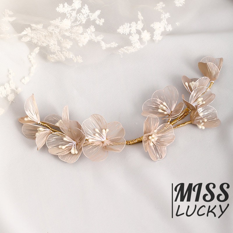 Cài tóc trang trí hoa voan thời trang nữ tính